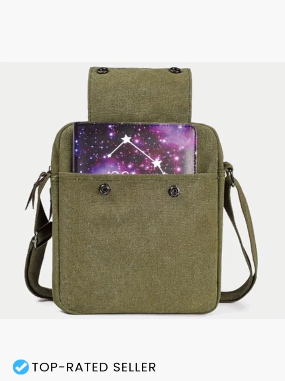 Vintage Canvas Messenger Bag Crossbody Shoulder Bag Multi Pocket Travel Purse